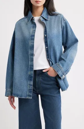 DL1961 DL Aura Addison Denim Overshirt in Endless Sea at Nordstrom, Size X-Small