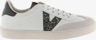 Victoria Womens Berlin Glitter Shoes In White/black