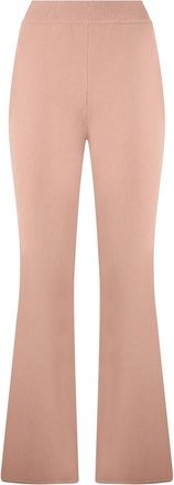 Alberta Ferretti Elegante Palazzo Broek - Dames - Wijde Broeken - Beige - L - Wol - Broeken