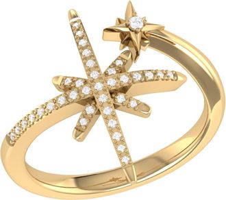 LuvMyJewelry North Star Duo Sterling Silver Diamond Ring