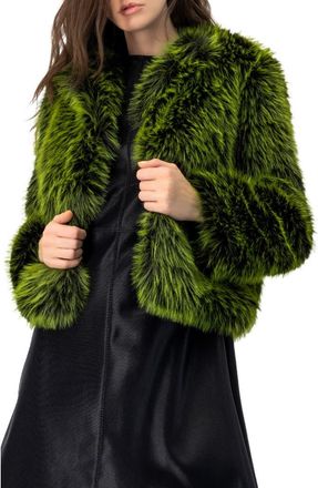 Ivonne Faux Fur Short Coat in Dark Green at Nordstrom, Size 12