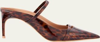 Malone Souliers Aurora Leopard Patent Leather Mules