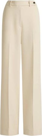 Kiton Wijde pijpen broek van technische stof - Dames - Wijde Broeken - Beige - L - Polyester - Broeken