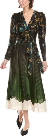 Marchesa Printed Georgette Midi Dress