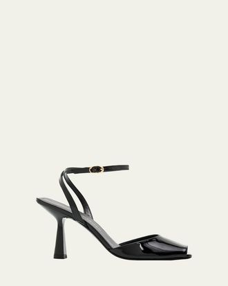 Stuart Weitzman 85mm Val Patent Leather Sandals