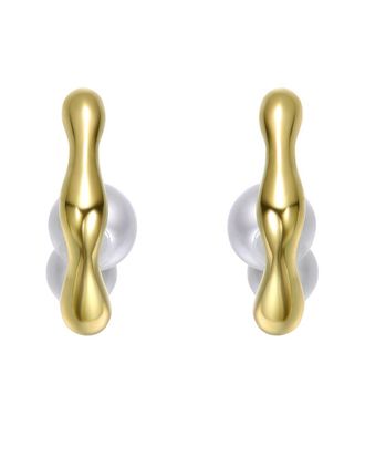 Rachel Glauber 14K Pearl Dangle Earrings