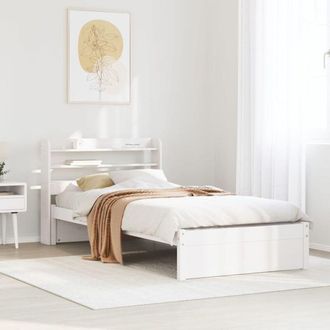vidaXL Vidaxl - Estructura De Cama Con Cabecero Sin Colch&oacute;n Blanco 90x190 Cm