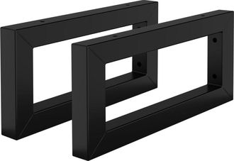 ML Design 2x Soportes para estantes 350 x 150 mm acero negro, dise&ntilde;o flotante