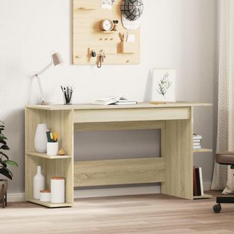 Berkfield Home Desk Sonoma Oak 140x50x75 cm Engineered Wood in Brown | Size: 140 x 50 x 75 cm