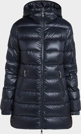 Moncler Glements Hooded Mid-Length Down Jacket