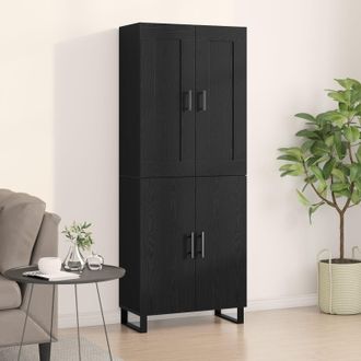 Berkfield Home Highboard Black Oak 69.5x34x180 cm Engineered Wood