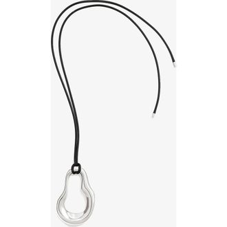 Yoj Nova Wave Necklace in Silver & Black Cord at Nordstrom