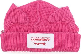 Charles Jeffrey Loverboy LOVERBOY by Charles Jeffrey, Beanies, male, Pink, Size: ONE SIZE Fuchsia Pink Logo Patch Hat