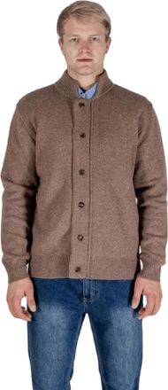 Aquascutum Wollen ritsvest met knopen - Heren - Vesten - Bruin - XL - Wol - Truien & Vesten