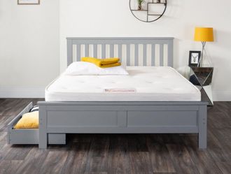 Furniturebox Windsor Medium-Firm Coil Sprung Mattress in White | Size: Double