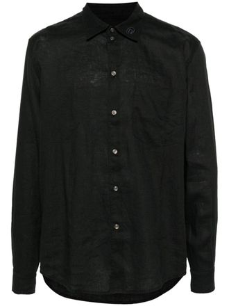 Diesel S-Emil linen shirt - men - Linen/Flax - 50 - Black