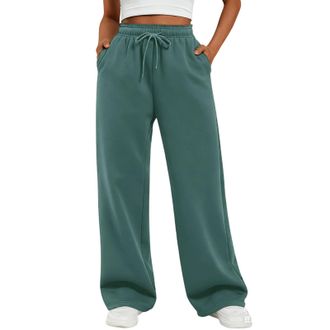 Generic Joggers For Women Uk Womens Clothing Ladies Jogging Bottoms With Pockets Running Sweatpants Workout Gym Sports Fleece Lined Tracksuit Bottoms Wide Leg