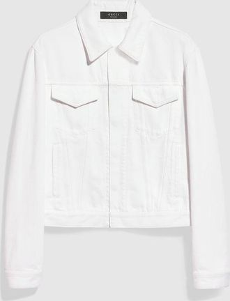 Gucci Cotton Denim Jacket, Size 44 IT, White
