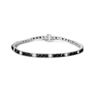 House of Brilliance Silver 5.0 Cttw Black and White Diamond Tennis Bracelet at Nordstrom