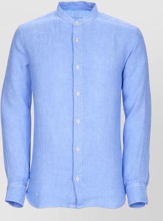 120% Lino linen shirt mandarin collar long sleeves