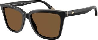 Emporio Armani Zonnebril Ea 4261 Model 631373 - Dames - Zonnebrillen - Zwart - 55 MM - Accessoires
