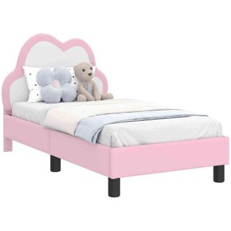 vidaXL Toddler Bed Frame with Headboard Pink 70 x 140 cm PU vidaXL