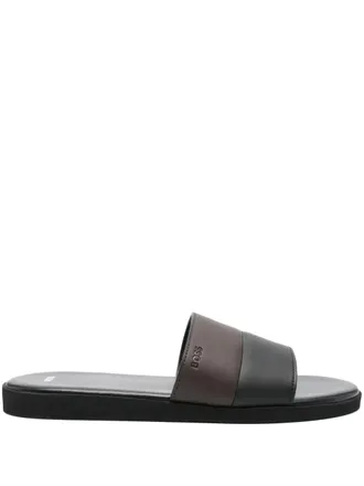 BOSS Darrel dual-strap sandals - men - Polyurethane/Polyurethane/Rubber - 41 - Black