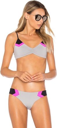 L*Space Haley Blocked Reversible Bikini Top In Fog Grey