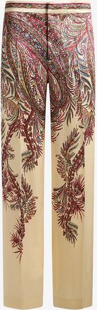 Etro Palazzohose aus Satin mit Print Paisley Foliage
