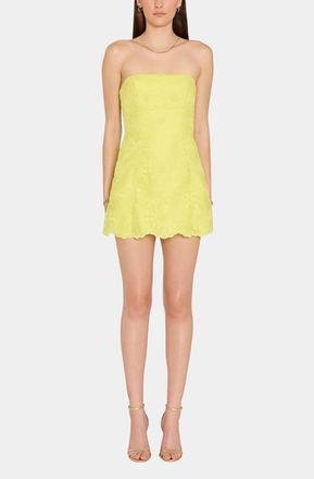 Amanda Uprichard Daisy Strapless Romper In Lime