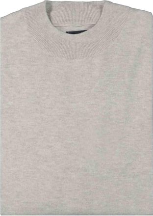 Ragman Rundhalspullover RAGMAN, Herren, Gr. 56, hellgrau, 95% Baumwolle 5% Kaschmir, hoch geschlossener Ausschnitt, Pullover Rundhalspullover