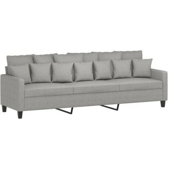 vidaXL Sof&aacute; De 3 Plazas De Tela Gris Claro 210 Cm Vidaxl