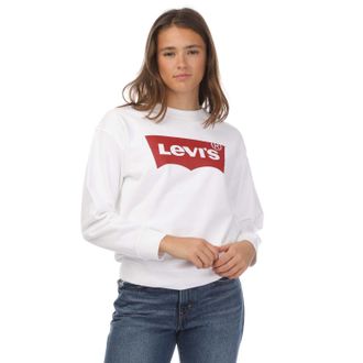 Levi's Dames Levis Graphic Standard Crew Neck Sweatshirt in Wit