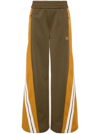 Palm Angels logo-embroidered colourblock track pants - Brown