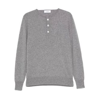 Lardini Round-neck Knitwear, male, Gray, Size: S Crew Neck Sweater