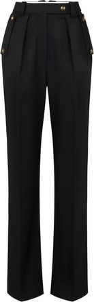 Elisabetta Franchi button-detail trousers - Black