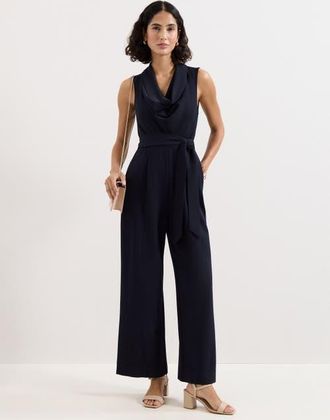 Phase Eight Emry Cowl Neck Jumpsuit in Navy at Nordstrom, Size 10