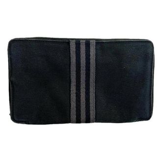 Herm&egrave;s Pre-owned Katoenen Clutch - Dames - Vintage Accessoires - Zwart - ONE Size - Katoen - Vintage