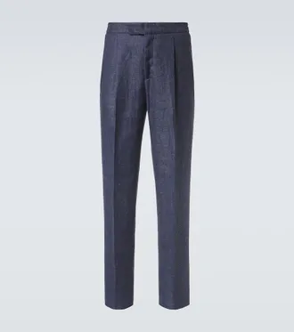 Berluti Linen, wool, and silk tapered pants