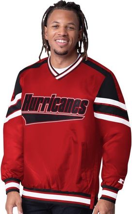 Starter Mens Starter Red Carolina Hurricanes Reliever V-Neck Pullover Jacket at Nordstrom, Size X-Large
