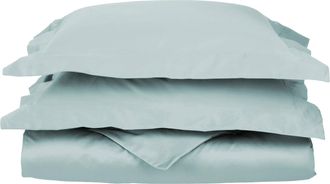 Superior 650-Thread Count Egyptian Cotton Solid Duvet Cover and Sham Set