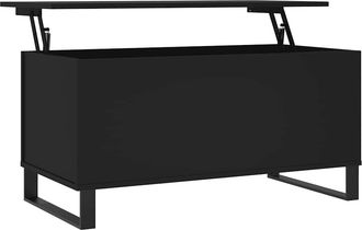 vidaXL Mesa De Centro Madera Contrachapada Negro 90x44,5x45 Cm Vidaxl