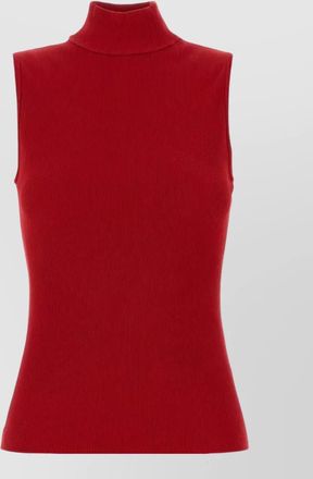 Loewe high neck ribbed sleeveless knit top