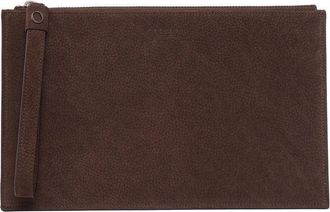 Orciani Rectangular Brown Calf Leather Wallet With Minimalist Design