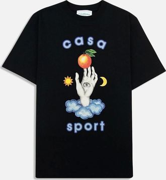 Casablanca Mens Mens Black Casablanca Talisman Printed T-Shirt - Size: 40