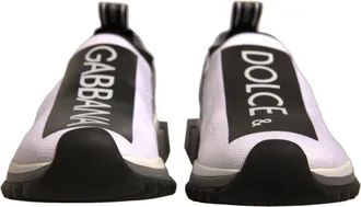 Dolce & Gabbana White Black Slip On Sorrento Sneakers Womens Shoes (Pre-Owned)