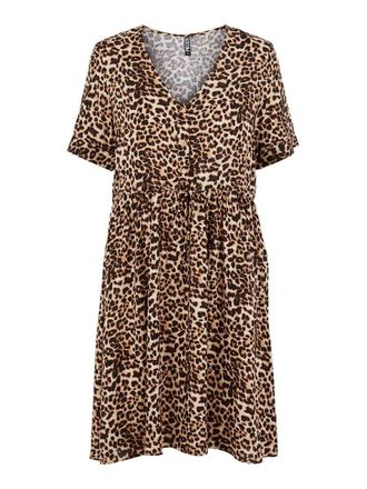 Pieces Womens Pcnya Ss Dress Bf, Black/AOP:Leo, XS