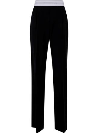 Alexander Wang High Waisted Pleated Pant With Logo Elastic