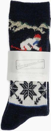Anonymous Ism Mens Anonymous Ism Ski JQ Crew Mens Navy Socks - Multi - Size: 9.5/13/12.5/12/11.5/11/9/16/15.5/15/14.5/14/13.5/10.5/10