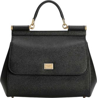 Dolce & Gabbana Black Sicily Large Satchel